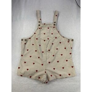 Women's 4 Corduroy Heart Romper Shortalls Overalls Festival Cute Y2K 90's Urban